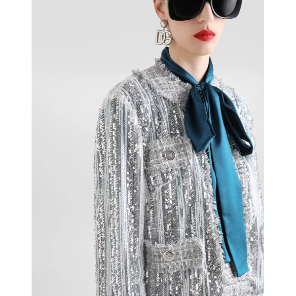Dolce & Gabbana Tulle Gabbana jacket with sequin embroidery, view 5