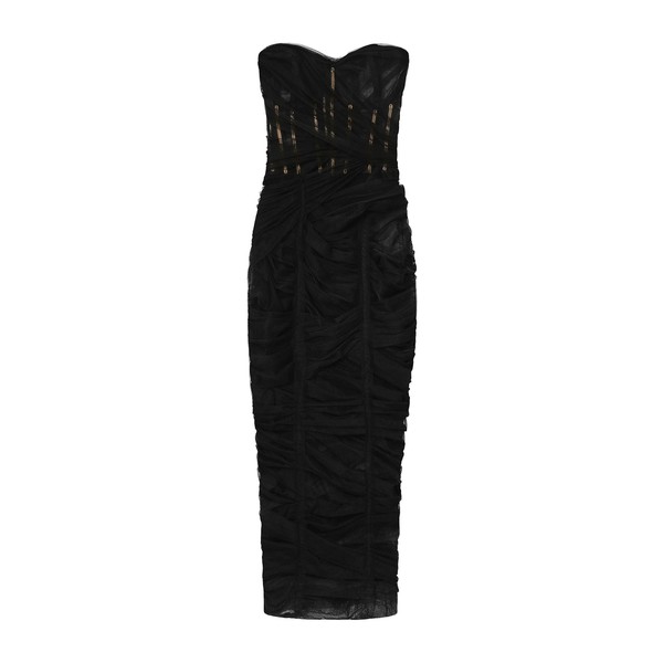 Dolce & Gabbana Tulle calf-length corset dress with draping