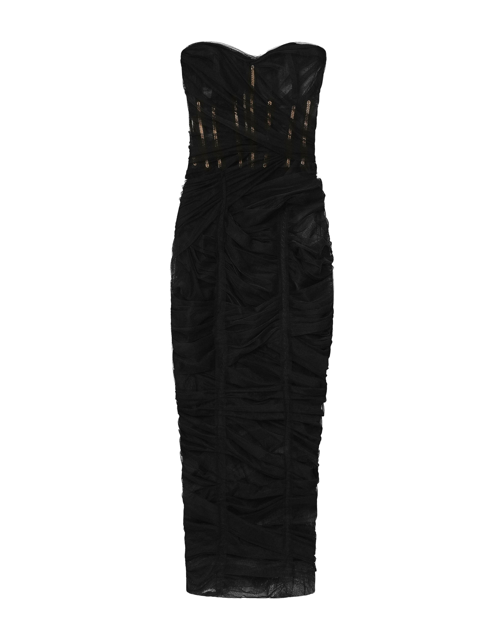 Dolce & Gabbana Tulle calf-length corset dress with draping