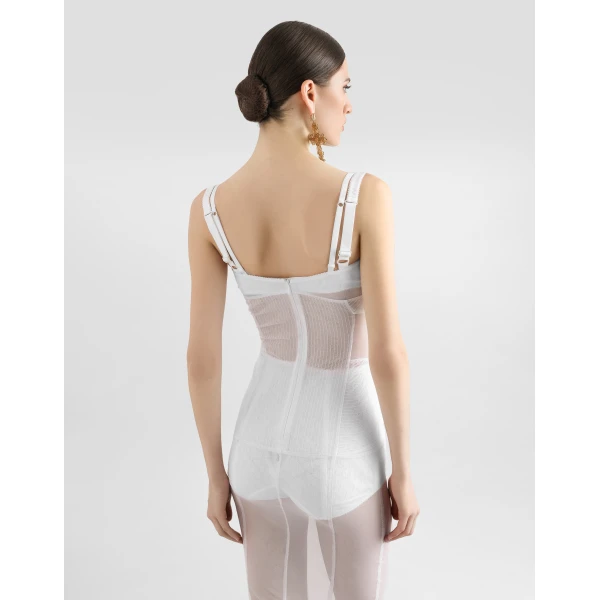 Dolce & Gabbana Tulle calf-length dress with corset details, view 4