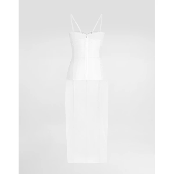 Dolce & Gabbana Tulle calf-length dress with corset details, view 6
