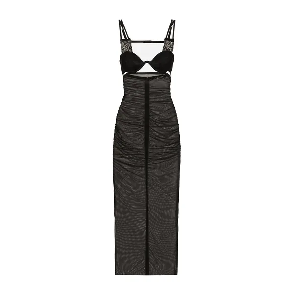 Dolce & Gabbana Tulle calf-length dress with corset details