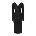 Dolce & Gabbana Tulle calf-length dress with draping and polka-dot print
