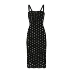 Dolce & Gabbana Tulle calf-length sheath dress with draping and polka-dot print