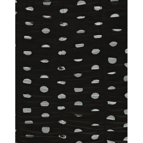Dolce & Gabbana Tulle calf-length sheath dress with draping and polka-dot print, view 5