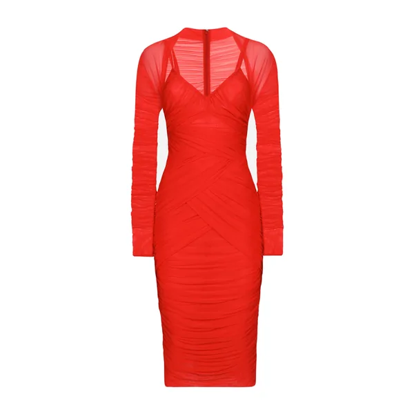 Dolce & Gabbana Tulle draped calf-length dress