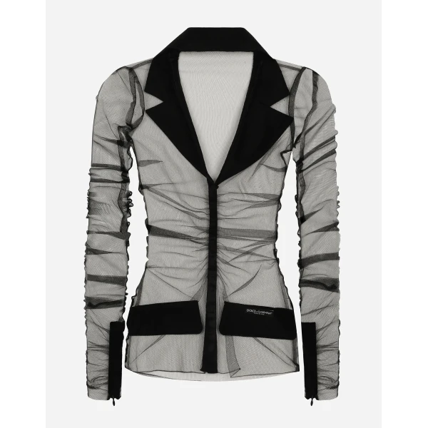 Dolce & Gabbana Tulle jacket with satin details, view 2