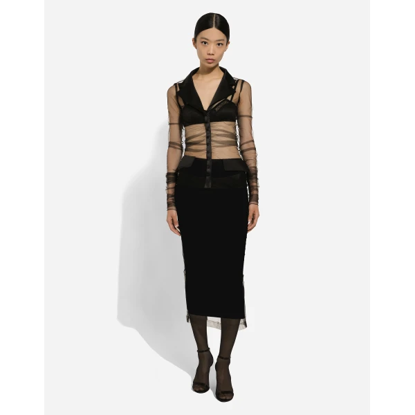 Dolce & Gabbana Tulle jacket with satin details, view 3