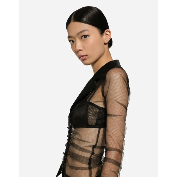 Dolce & Gabbana Tulle jacket with satin details, view 5