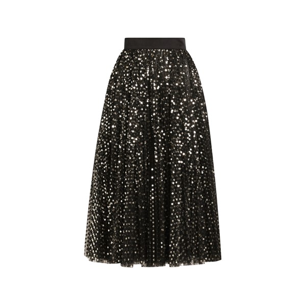 Dolce & Gabbana Tulle midi circle skirt with micro-sequin embroidery