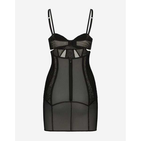 Dolce & Gabbana Tulle minidress with corset details Dress, view 2
