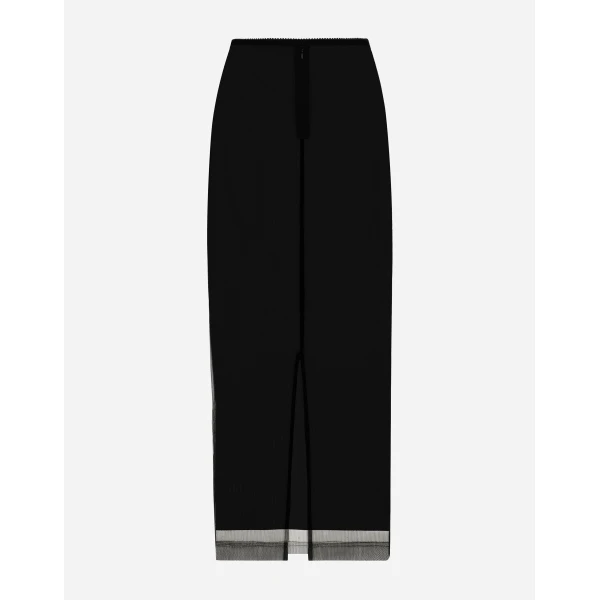 Dolce & Gabbana Tulle pencil skirt with slit, view 2