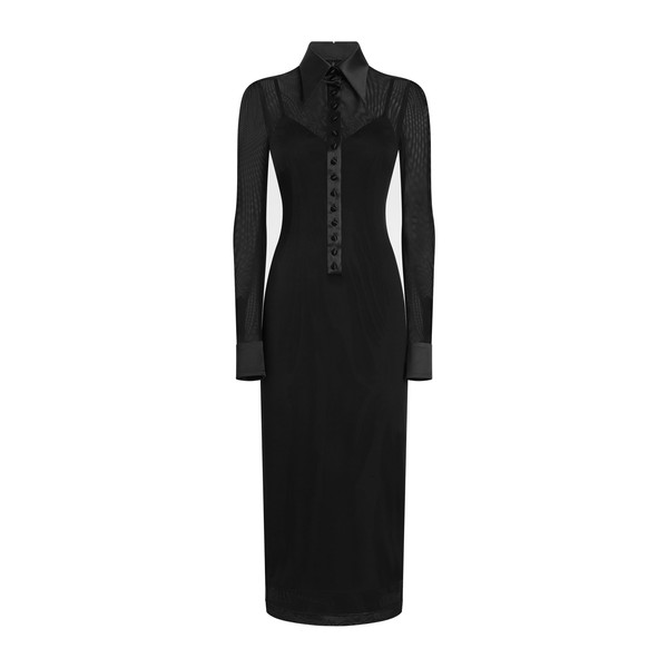 Dolce & Gabbana Tulle shirt dress with satin details
