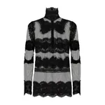 Dolce & Gabbana Tulle turtle-neck top with lace inserts