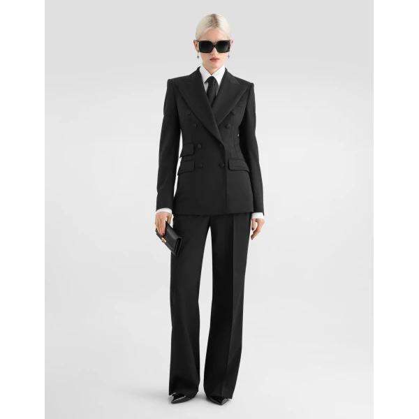 Dolce & Gabbana Turlington double-breasted jacket in bi-stretch twill, view 2