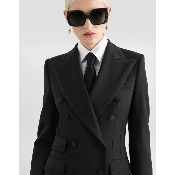 Dolce & Gabbana Turlington double-breasted jacket in bi-stretch twill, view 4