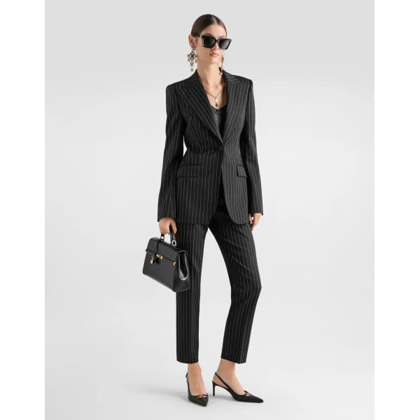 Dolce & Gabbana Turlington single-breasted jacket in pinstripe wool, view 2