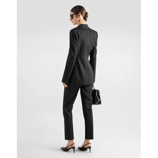 Dolce & Gabbana Turlington single-breasted jacket in pinstripe wool, view 3