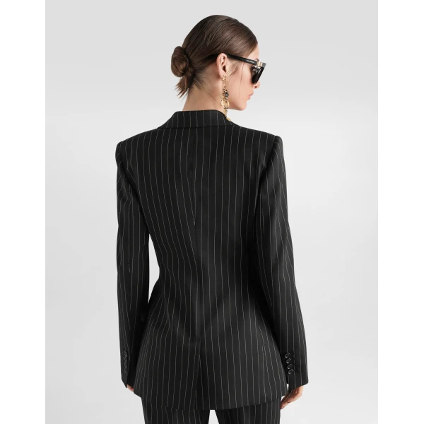 Dolce & Gabbana Turlington single-breasted jacket in pinstripe wool, view 5