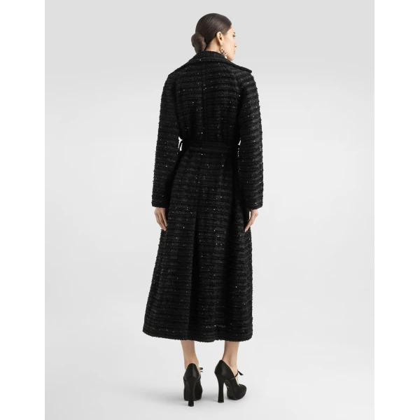Dolce & Gabbana Tweed coat with micro-sequin embellishment, view 3