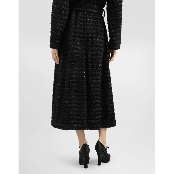 Dolce & Gabbana Tweed coat with micro-sequin embellishment, view 5