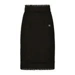 Dolce & Gabbana Tweed midi skirt with DG logo