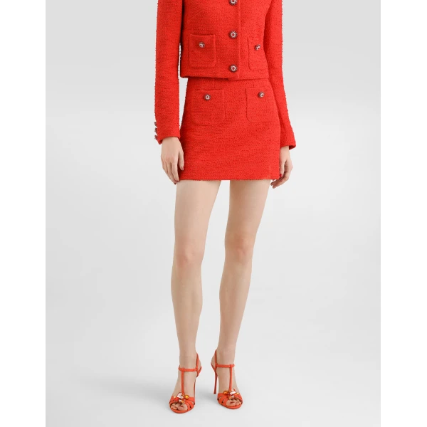 Dolce & Gabbana Tweed miniskirt with jewel buttons Skirt, view 4