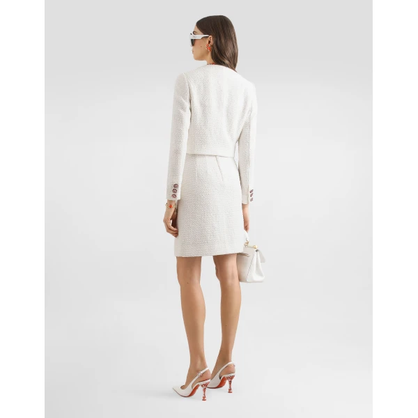 Dolce & Gabbana Tweed skirt with jewel buttons, view 3