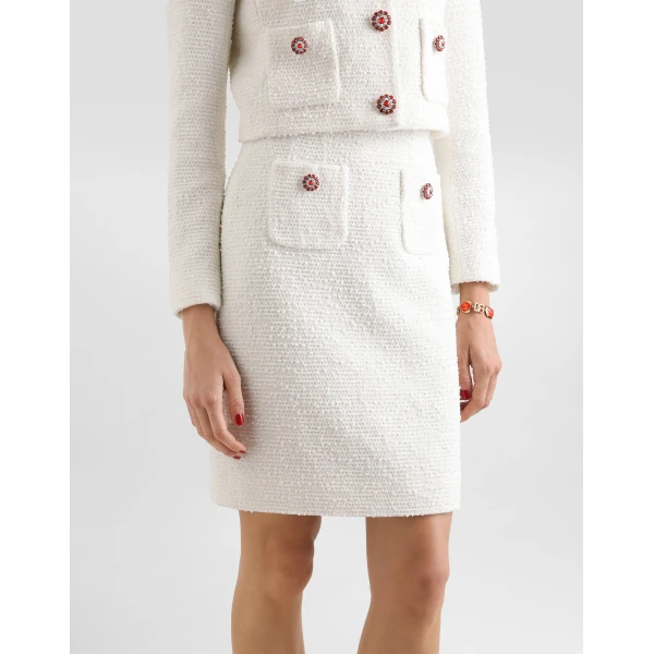 Dolce & Gabbana Tweed skirt with jewel buttons, view 4