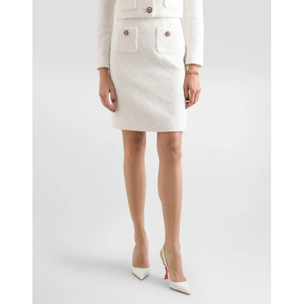 Dolce & Gabbana Tweed skirt with jewel buttons, view 5