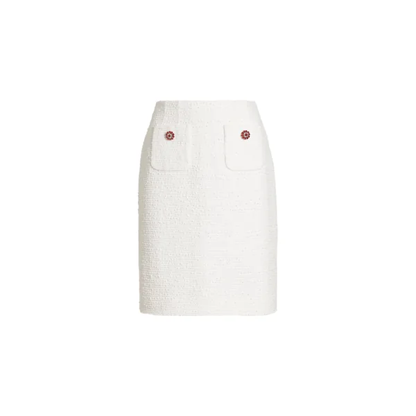 Tweed skirt with jewel buttons