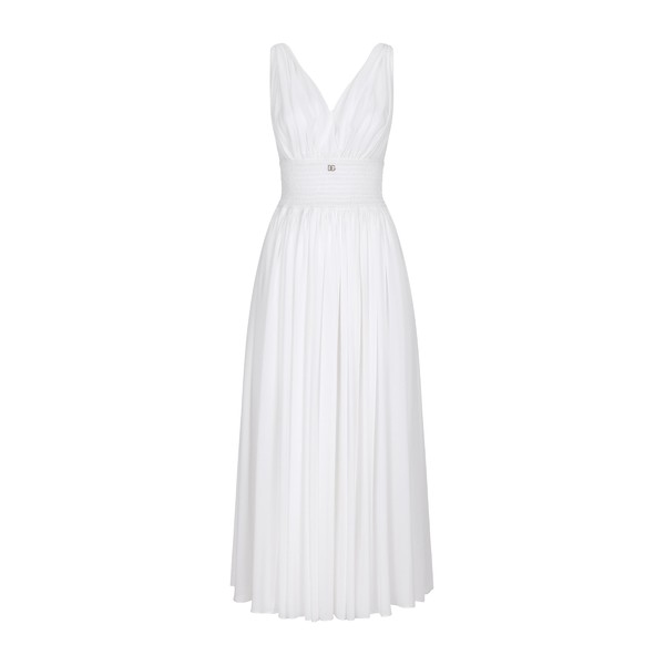 Dolce & Gabbana V-neck midi dress in silk georgette