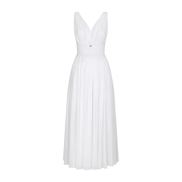 Dolce & Gabbana V-neck midi dress in silk georgette