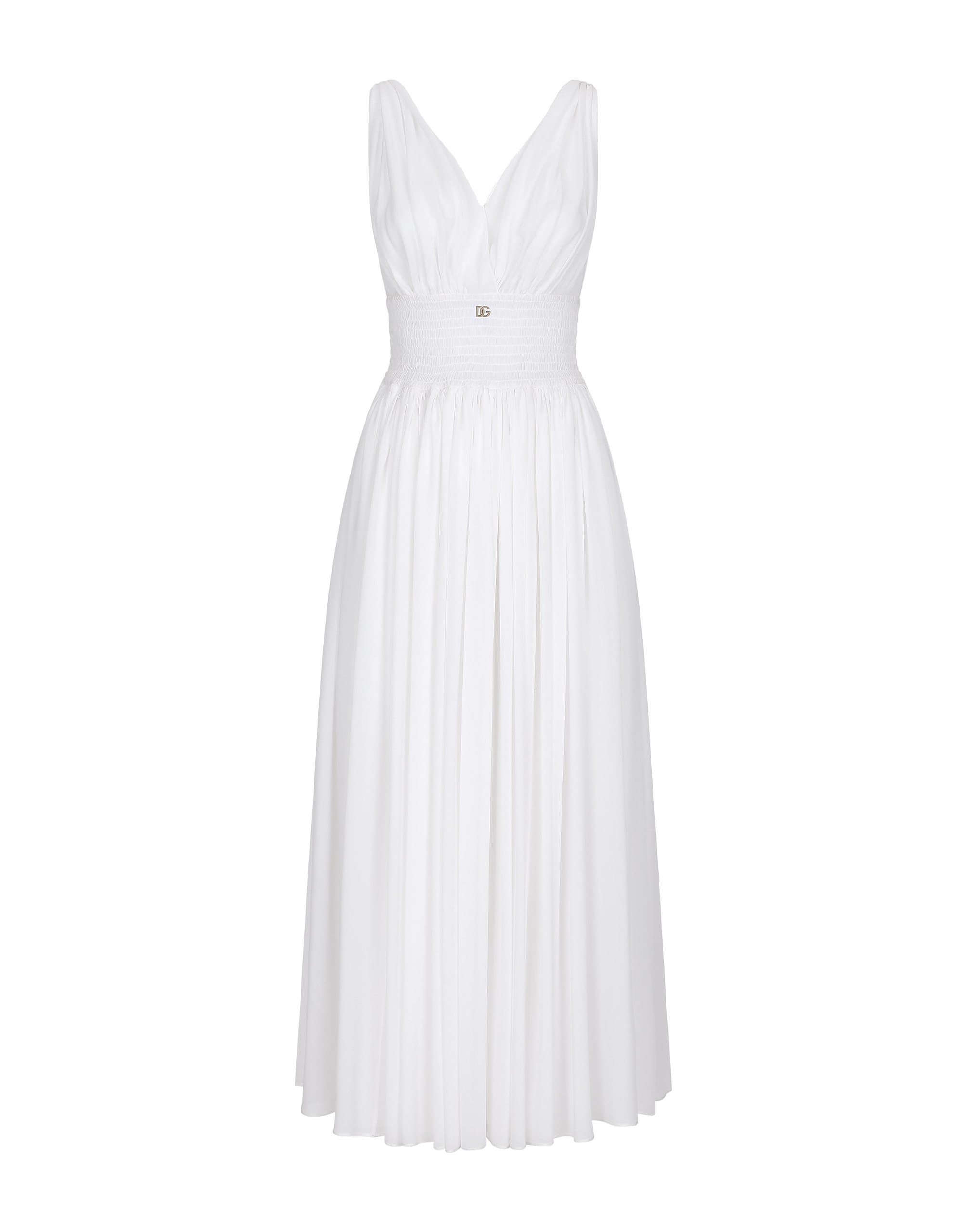 Dolce & Gabbana V-neck midi dress in silk georgette