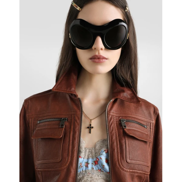 Dolce & Gabbana Vegetable nappa leather jacket, view 4