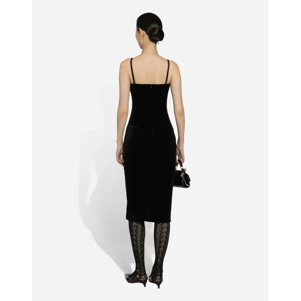 Dolce & Gabbana Velvet calf-length corset dress, view 3