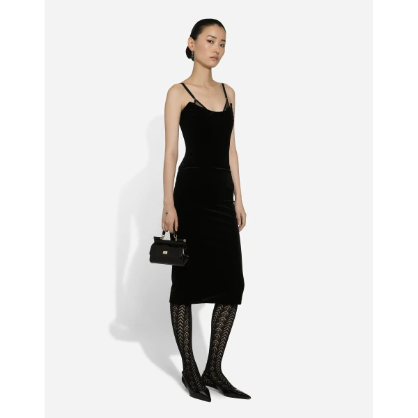 Dolce & Gabbana Velvet calf-length corset dress, view 5