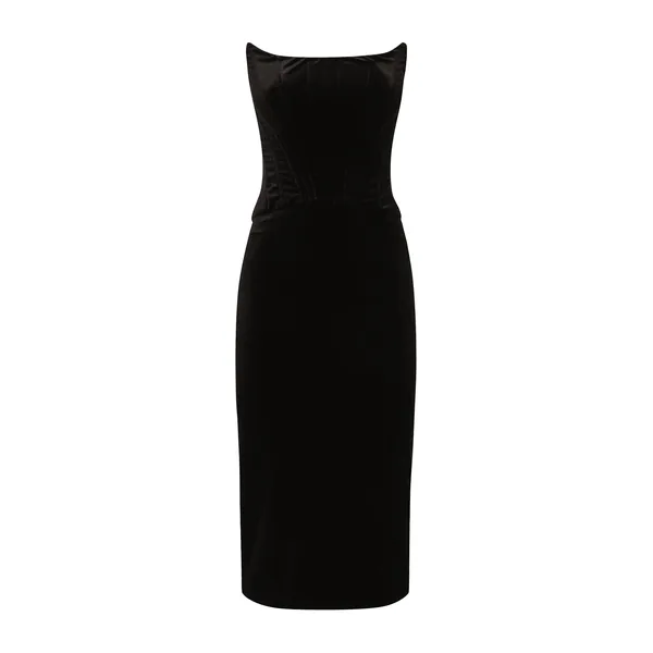 Dolce & Gabbana Velvet calf-length corset dress