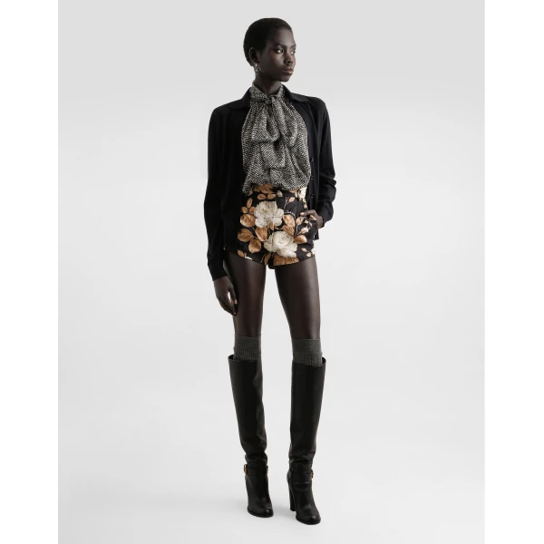 Dolce & Gabbana Vintage rose-print brocade shorts, view 2