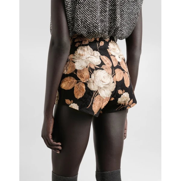 Dolce & Gabbana Vintage rose-print brocade shorts, view 5