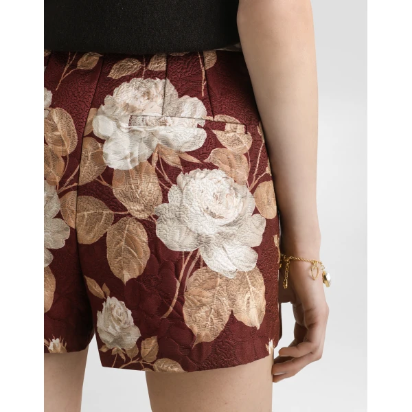 Dolce & Gabbana Vintage rose-print brocade shorts, view 5