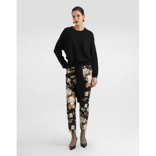 Dolce & Gabbana Vintage rose-print brocade trousers, view 2