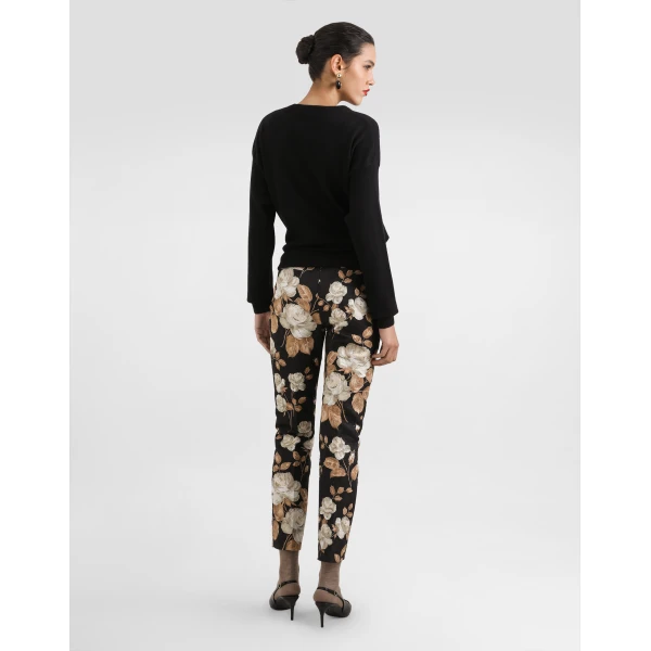 Dolce & Gabbana Vintage rose-print brocade trousers, view 3