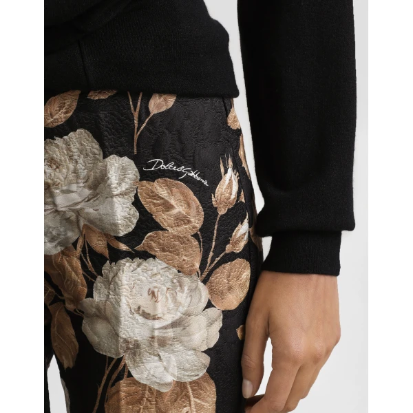 Dolce & Gabbana Vintage rose-print brocade trousers, view 4