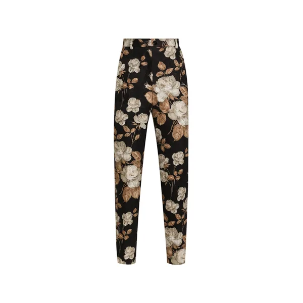 Dolce & Gabbana Vintage rose-print brocade trousers