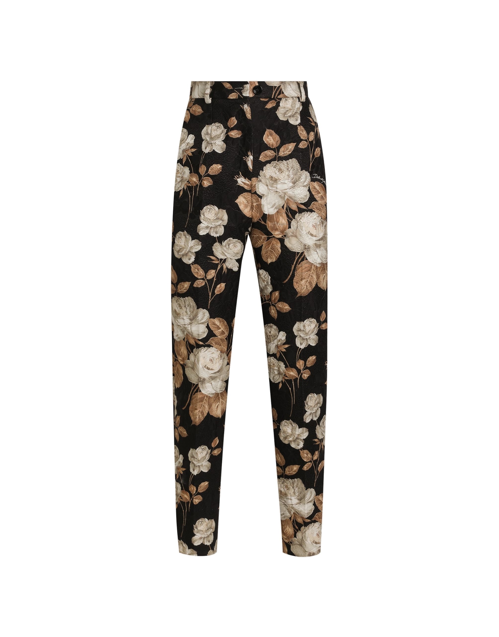 Dolce & Gabbana Vintage rose-print brocade trousers