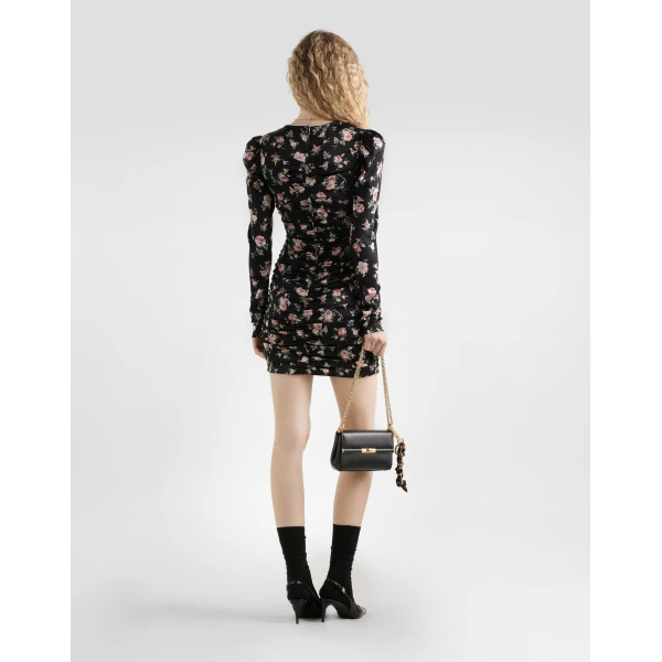 Dolce & Gabbana Vintage rose-print draped dress, view 3