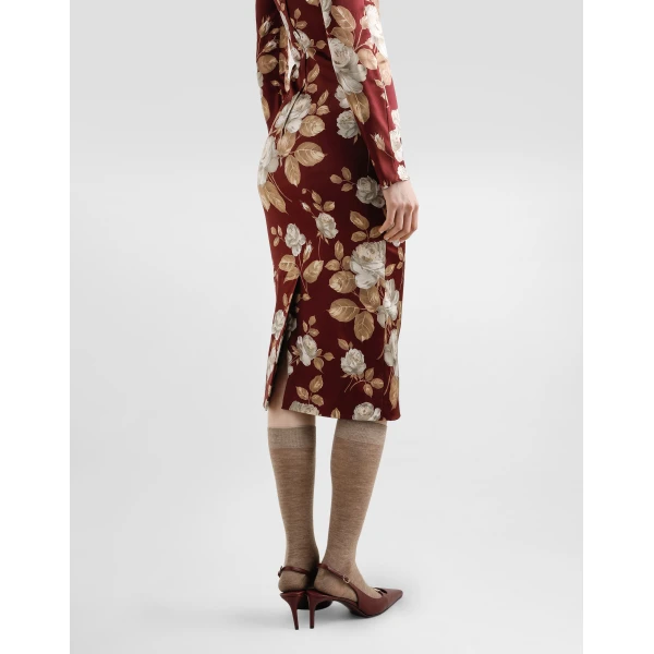 Dolce & Gabbana Vintage rose-print satin dress, view 5