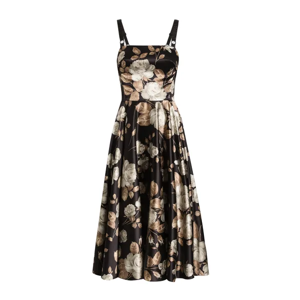 Dolce & Gabbana Vintage rose-print satin dress