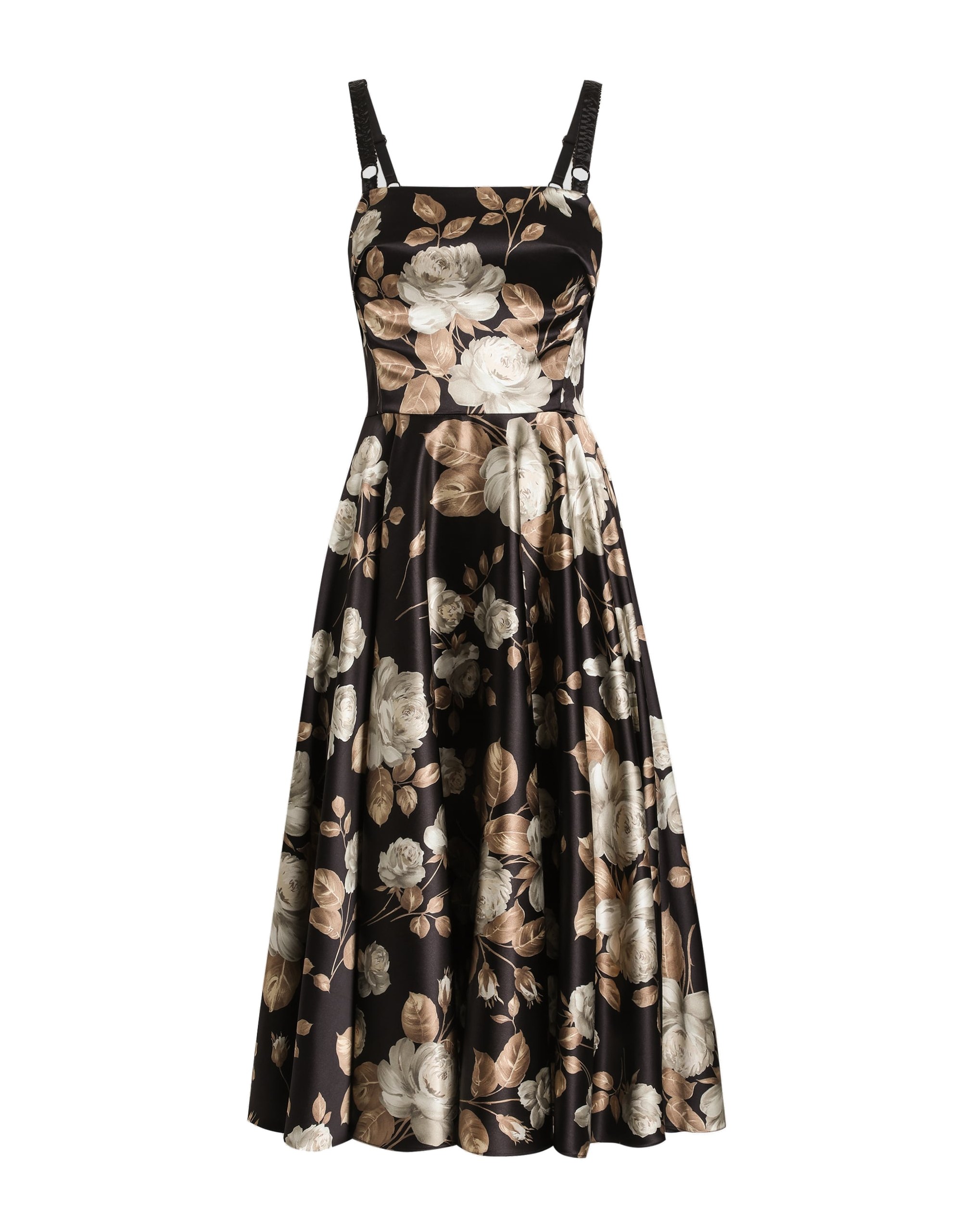 Dolce & Gabbana Vintage rose-print satin dress